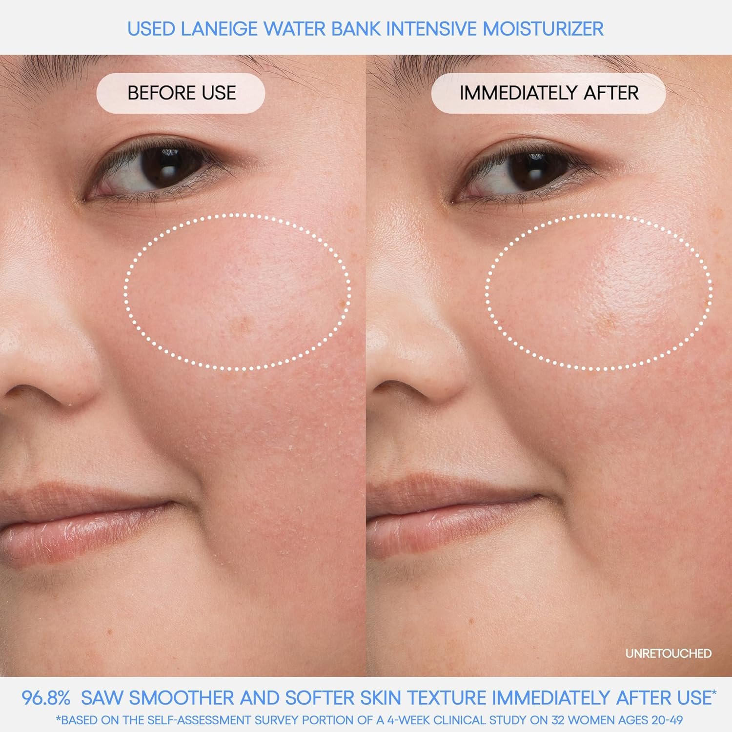 LANEIGE Water Bank Blue Hyaluronic Intensive Moisturizer: Hydrating Face Cream for Extra Dry Skin with Squalane & Peptide for Skin Barrier Support, Dermatologist-Tested - Image 4