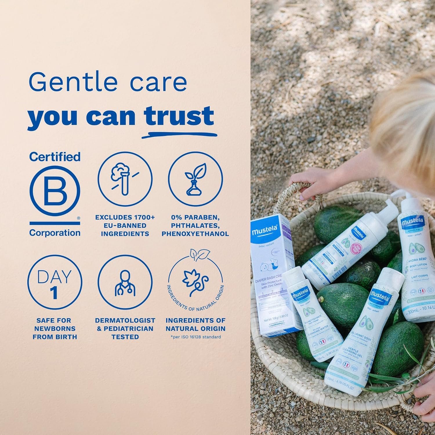 Mustela Newborn Arrival Gift Set - Baby Skincare & Bath Time Essentials - Natural & Plant Based - 5 Items Set - Image 6