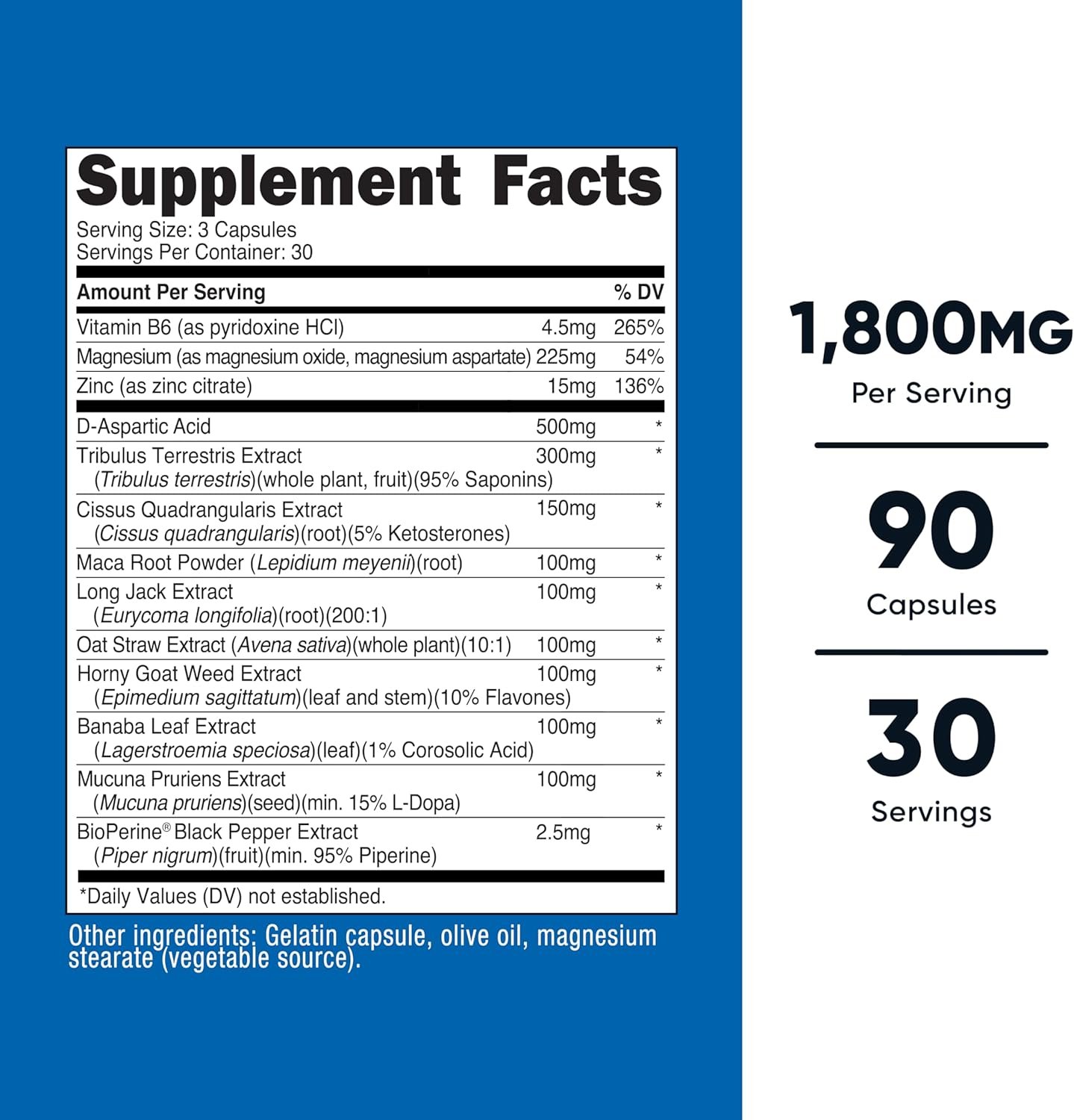 Nutricost Testosterone Support Complex (90 Capsules) -1800mg Per Serving - Image 2
