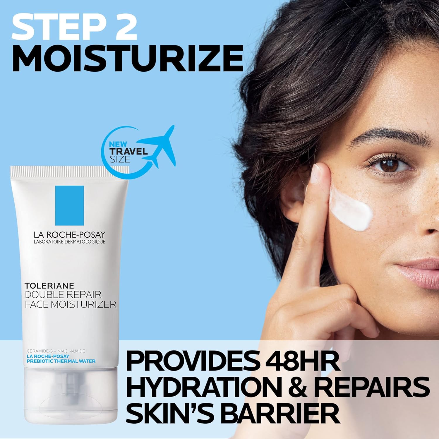 La Roche-Posay Toleriane Hydrating Gentle Face Cleanser, Hydrating Facial Cleanser With Niacinamide + Ceramides, Daily Face Wash For Dry Skin To Normal Skin, Sensitive Skin Tested, Fragrance Free - Image 3