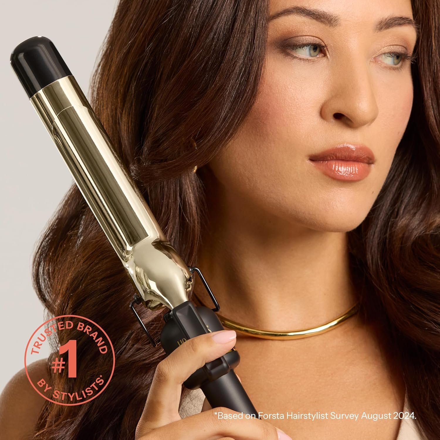 HOT Tools 24K Gold Professional 1 1/4" Extended Barrel Curling Iron with Clamp for Tousled Curls - 24K Gold Technology for Long-Lasting Results & Longer Barrel for Easy Styling - Image 6