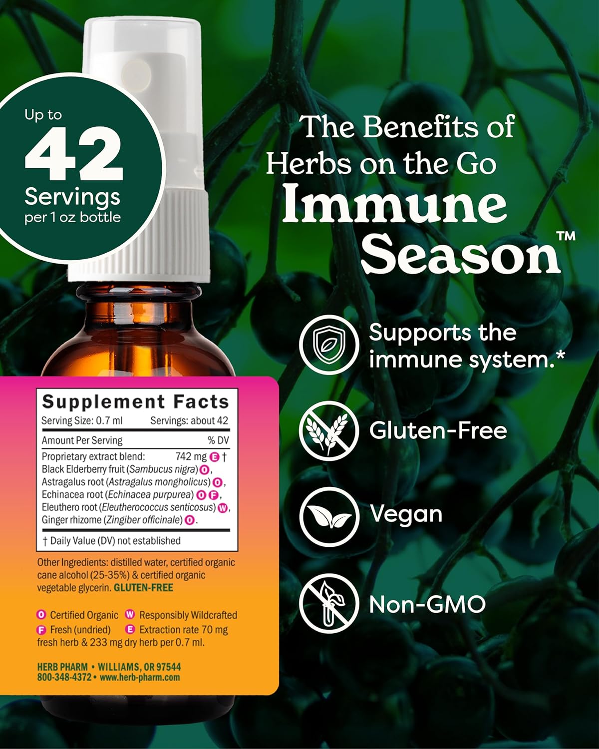 Herb Pharm Herbs on The Go Portable Spray: Immune Season, 1 Ounce - Image 2