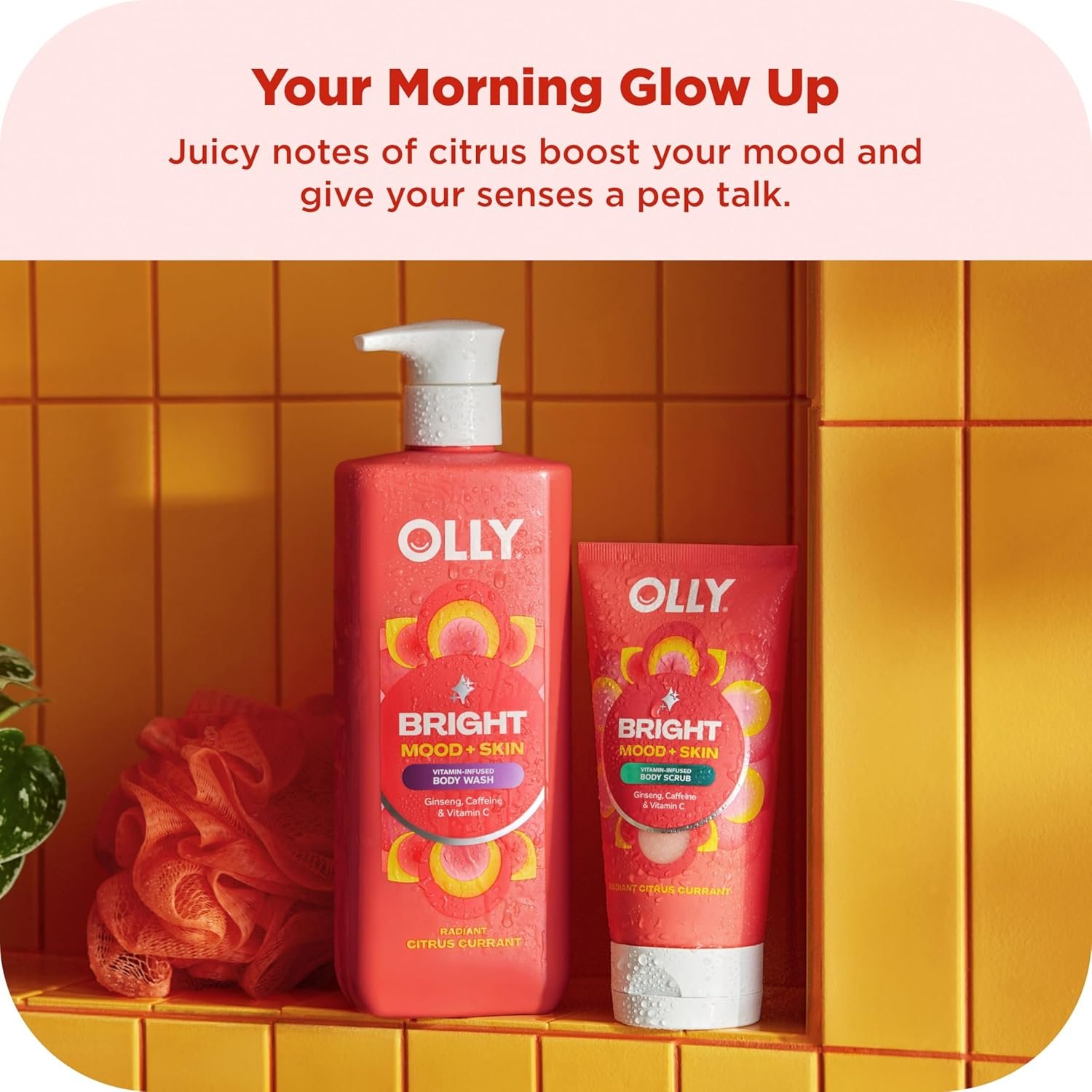 OLLY Rest & Rise Body Care Set – Day & Night Regimen – 2 Body Washes + Body Serum Lotion + Scrub – With Vitamin D, Retinol, Botanicals & Vitamin C– Nourishing, Hydrating – 4 count - Image 3