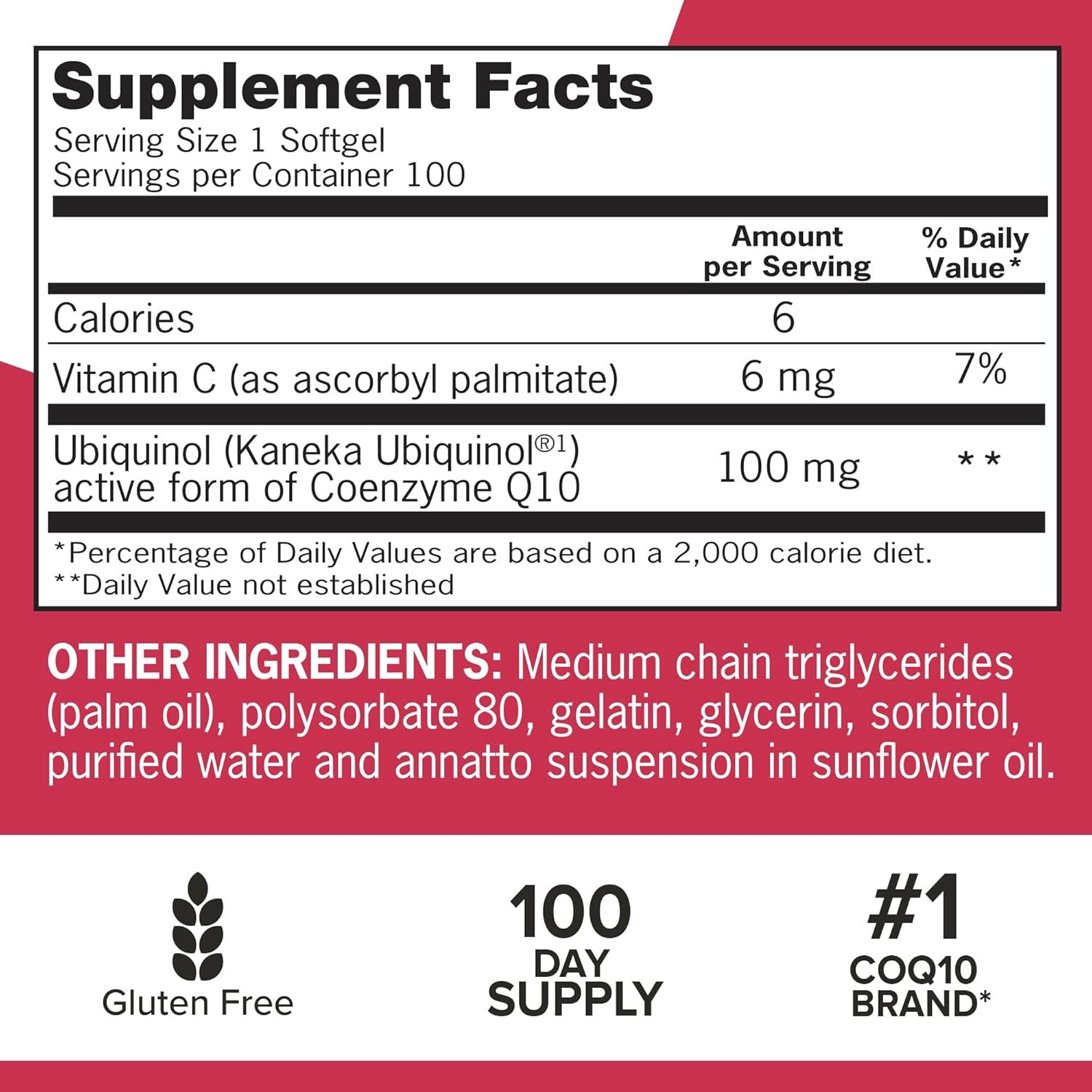 Qunol Mega Ubiquinol 100mg CoQ10, Superior Absorption, Patented Water and Fat Soluble Natural Supplement Form of Coenzyme Q10, Antioxidant for Heart Health, 100 Count Softgels - Image 4