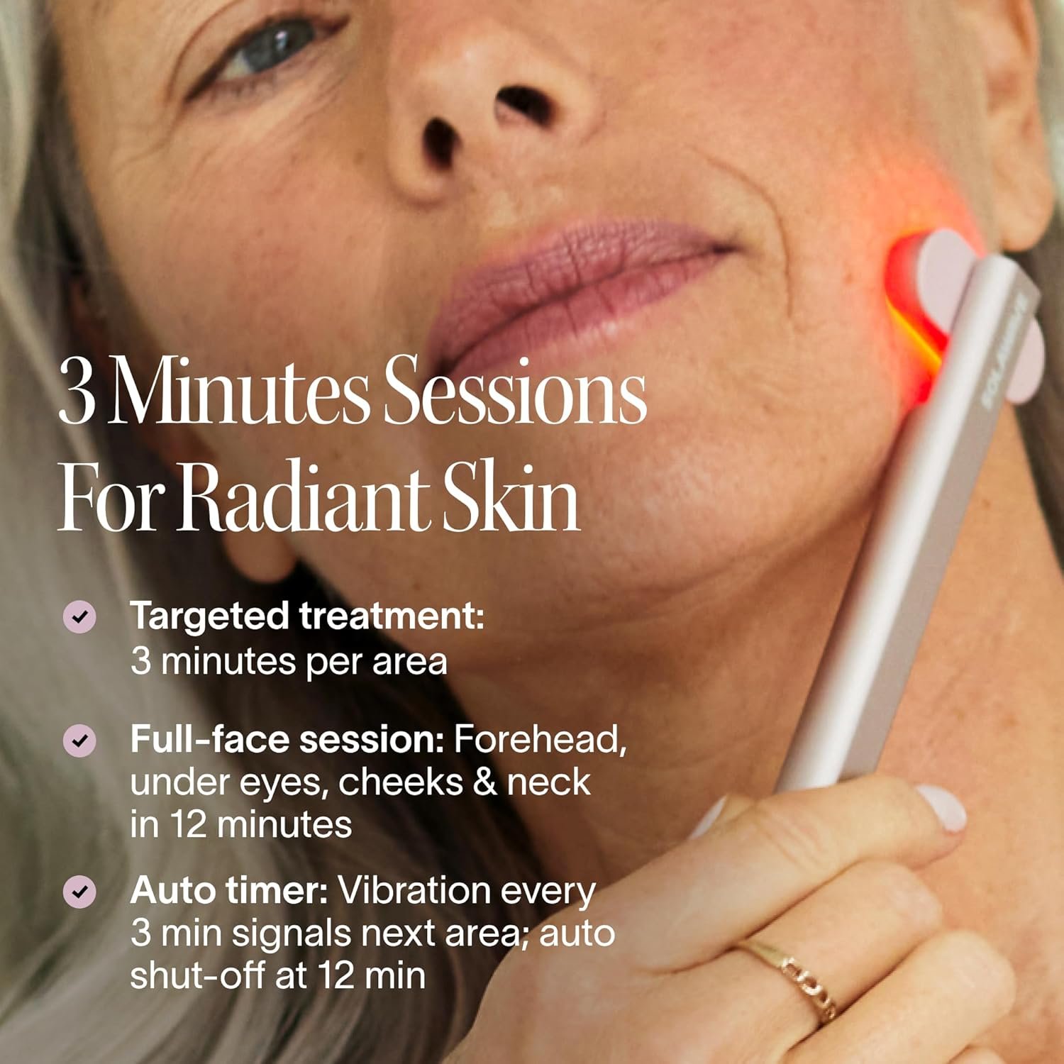 Solawave 4-in-1 Red Light Therapy Wand for Face & Neck | Beauty Device with Galvanic Current, Massager & Warmth | Anti-Aging, Wrinkle Reduction, Skin Tightening, Depuffing & Rejuvenation (Rose Gold) - Image 6