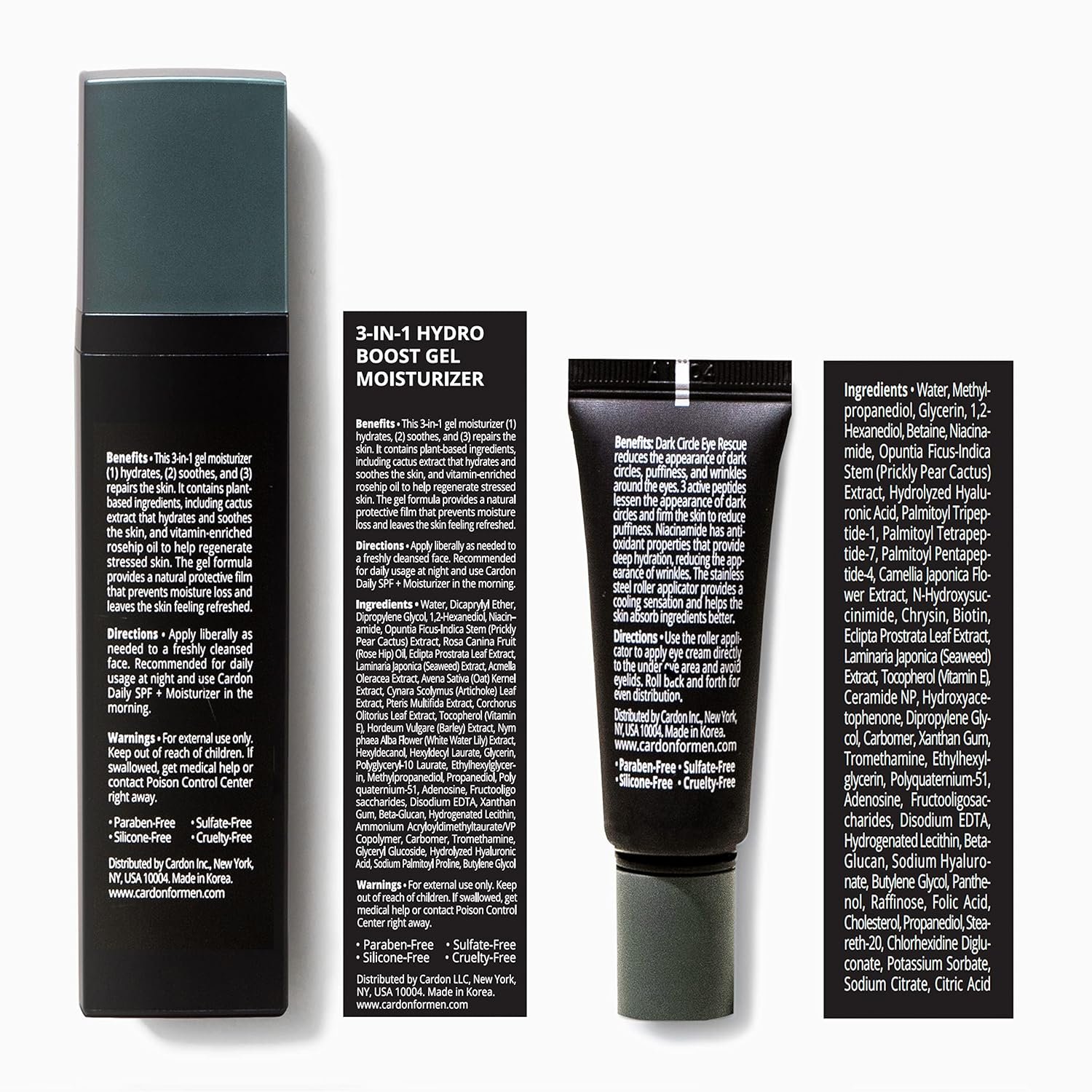 Cardon 4-Step Korean Skincare Gift Set for Men, Anti-Aging Korean Skincare Routine, Cactus-based, All Skin Types, Face Wash, Face Moisturizer with Sunscreen, SPF 30, Night Lotion, Eye Cream (4 CT) - Image 8