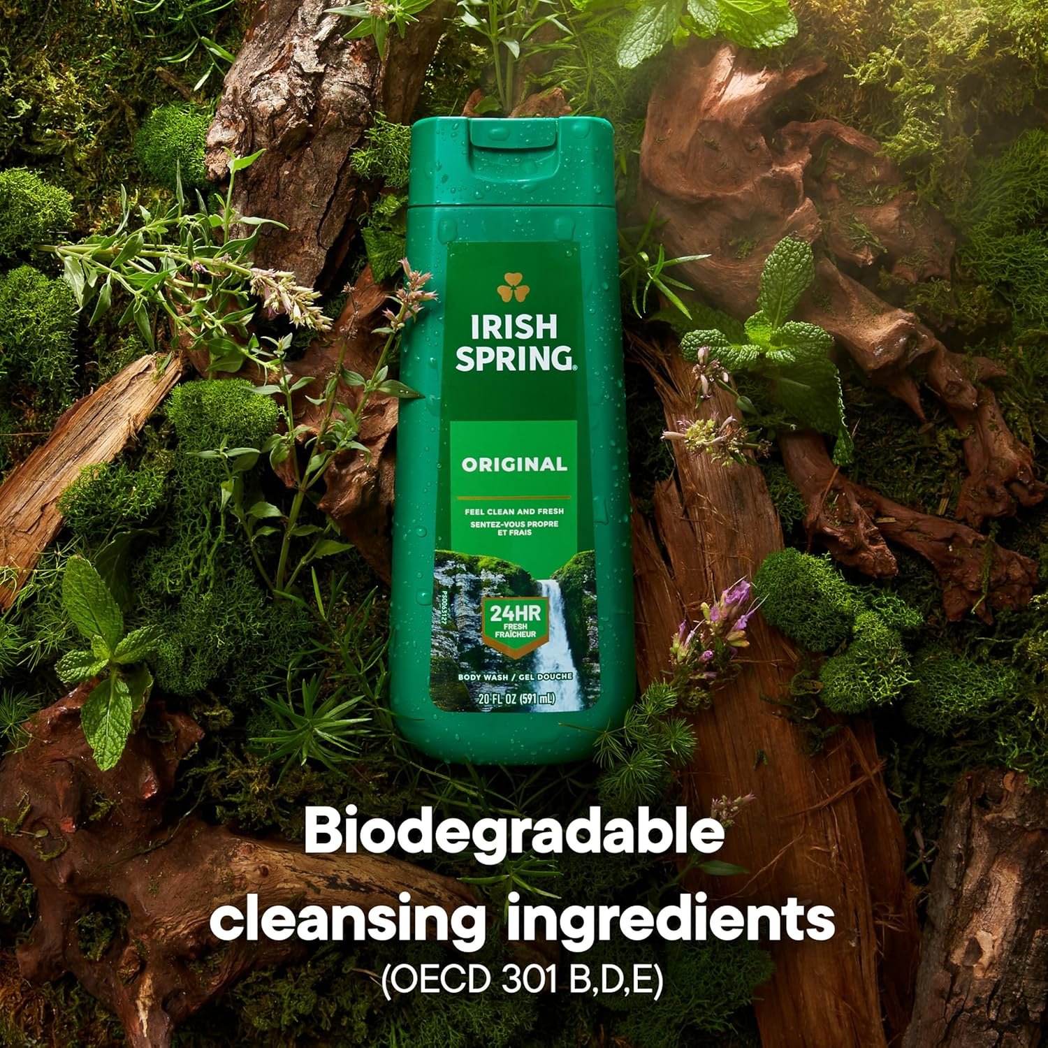 Irish Spring Original Moisturizing Body Wash for Men, 24-Hour Fresh, Face and Body Wash, Men’s Body Wash, Biodegradable Ingredients, Paraben Free, Cool Fresh Scent, 20 fl oz Bottle (2 Pack) - Image 6