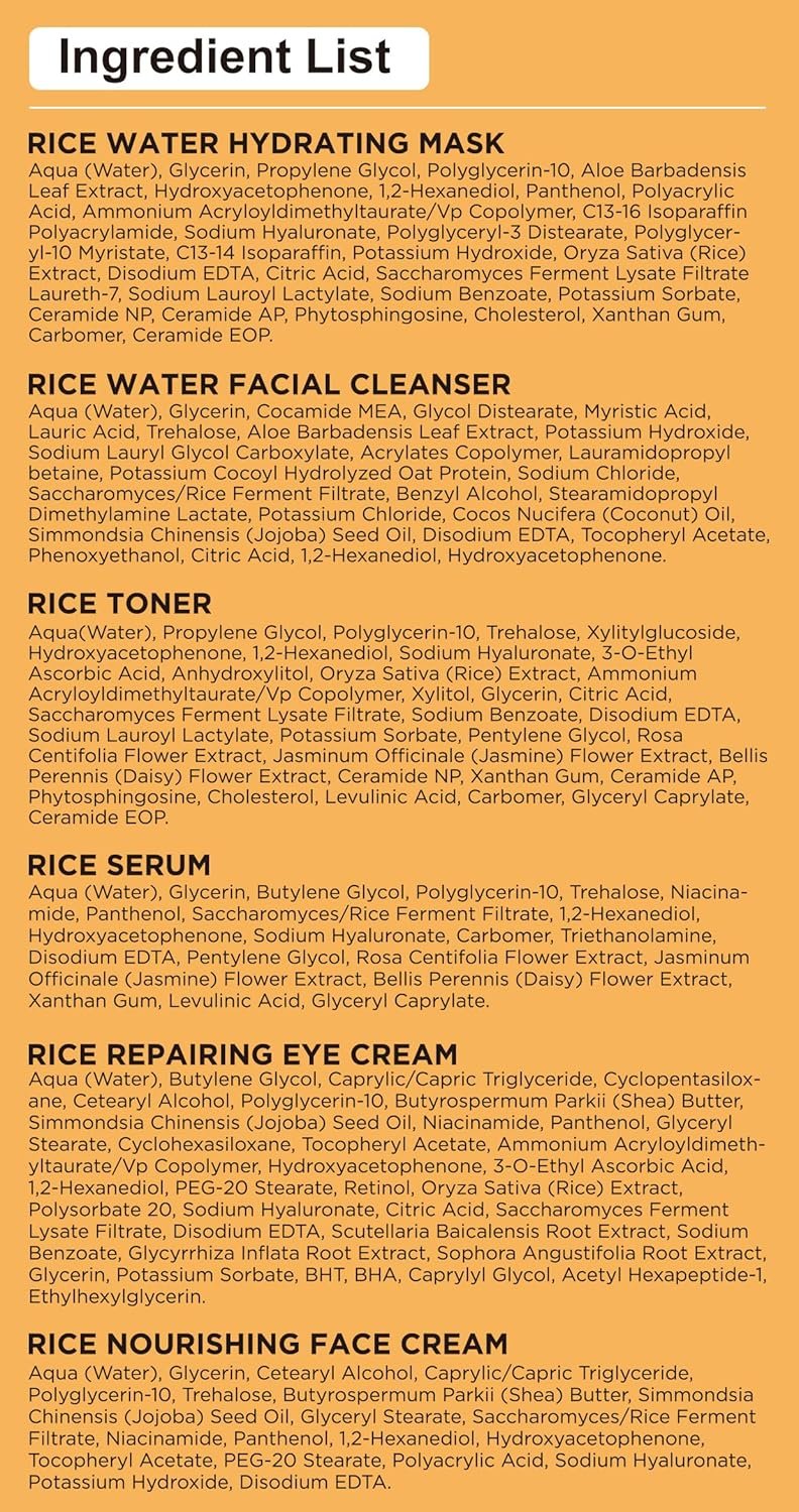 Women Wife Christmas Gift Ideas,Rice Water Skin Care Set for Hydrating,Glowing,Anti-Aging Repairing,Facial Skin Care Routine Kit for Women Teen,Skin Care Skincare Gift Set,Womens Gifts for Christmas - Image 8