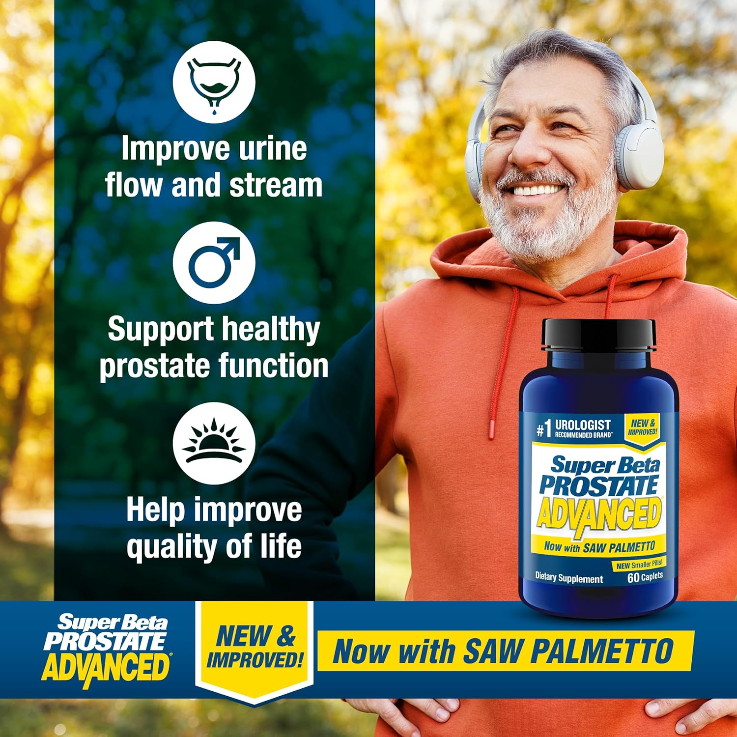 SUPER BETA PROSTATE Advanced with Saw Palmetto - Prostate Health Supplements for Men, Bladder & Urinary Support with Beta-sitosterol, Reishi, Saw Palmetto, Vitamin D, Zinc Oxide, Selenium - 60 Count - Image 3