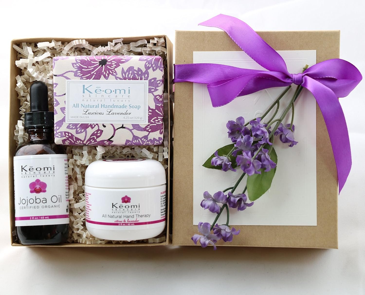 Lavender Organic Handmade Bath and Body Gift Set - by Keomi Naturals - GREAT MOTHERS DAY GIFT - Pamper Them with All Natural Luxury - Beautifully Packaged Ready to Give - Image 2