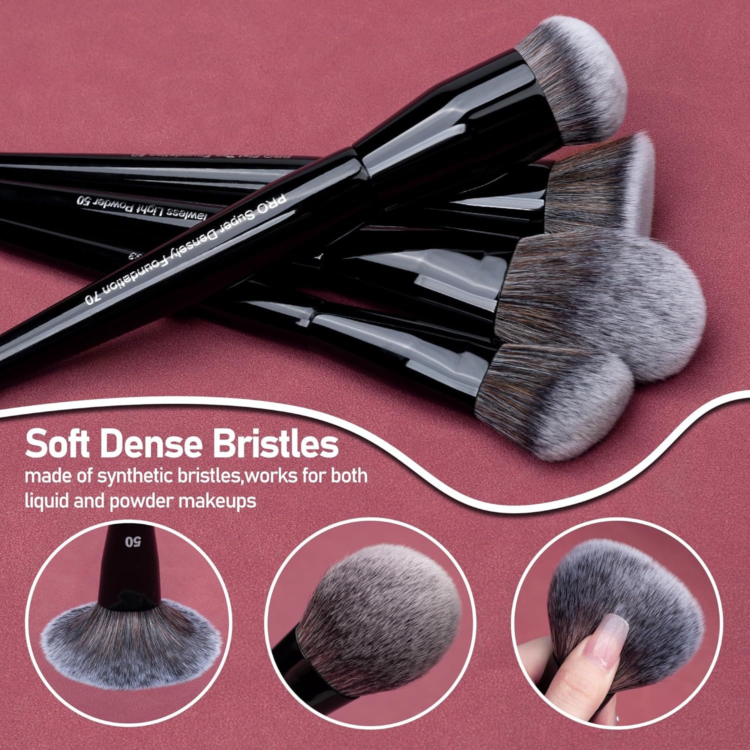 Bueart Design 32Pcs PRO Grade Makeup Brushes Set with Super large Holder, Premium Ultra-soft Synthetic Foundation Contour Powder Blush Concealer Eyeshadow Classic Black Make up Brush - Image 9