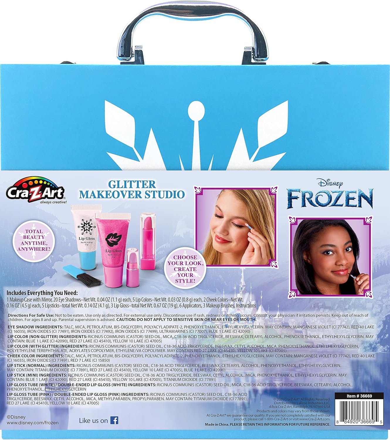 Disney Frozen Glitter Makeover Studio Beauty Kit – All-in-One Beauty for Eyes, Cheeks and Lips for Ages 6 and up - Amazon Exclusive - Image 2