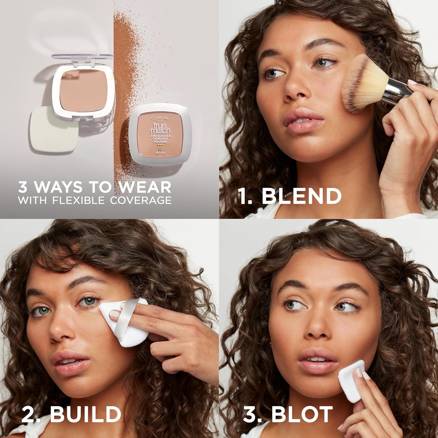 L'Oreal Paris True Match Super Blendable Oil Free Powder Foundation, W4 Light Medium, 0.33 oz, Packaging May Vary - Image 4