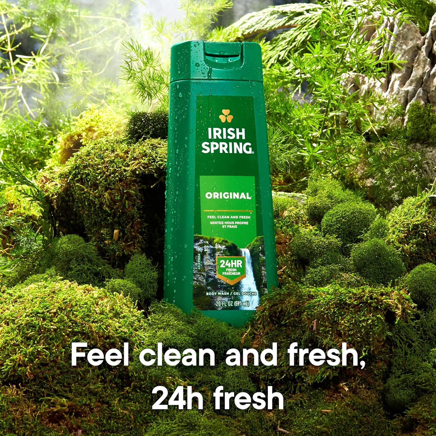 Irish Spring Original Moisturizing Body Wash for Men, 24-Hour Fresh, Face and Body Wash, Men’s Body Wash, Biodegradable Ingredients, Paraben Free, Cool Fresh Scent, 20 fl oz Bottle (2 Pack) - Image 2