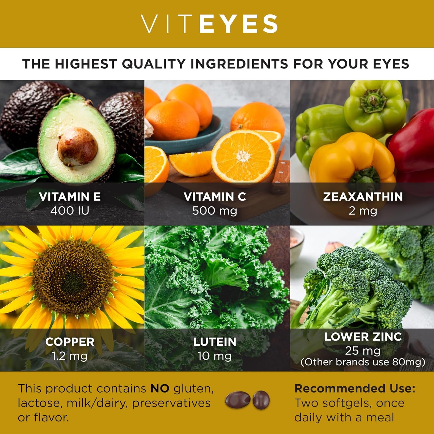 VITEYES® AREDS 2 Softgels, 120 Count - Single Daily Dose Eye Vitamin - Image 3