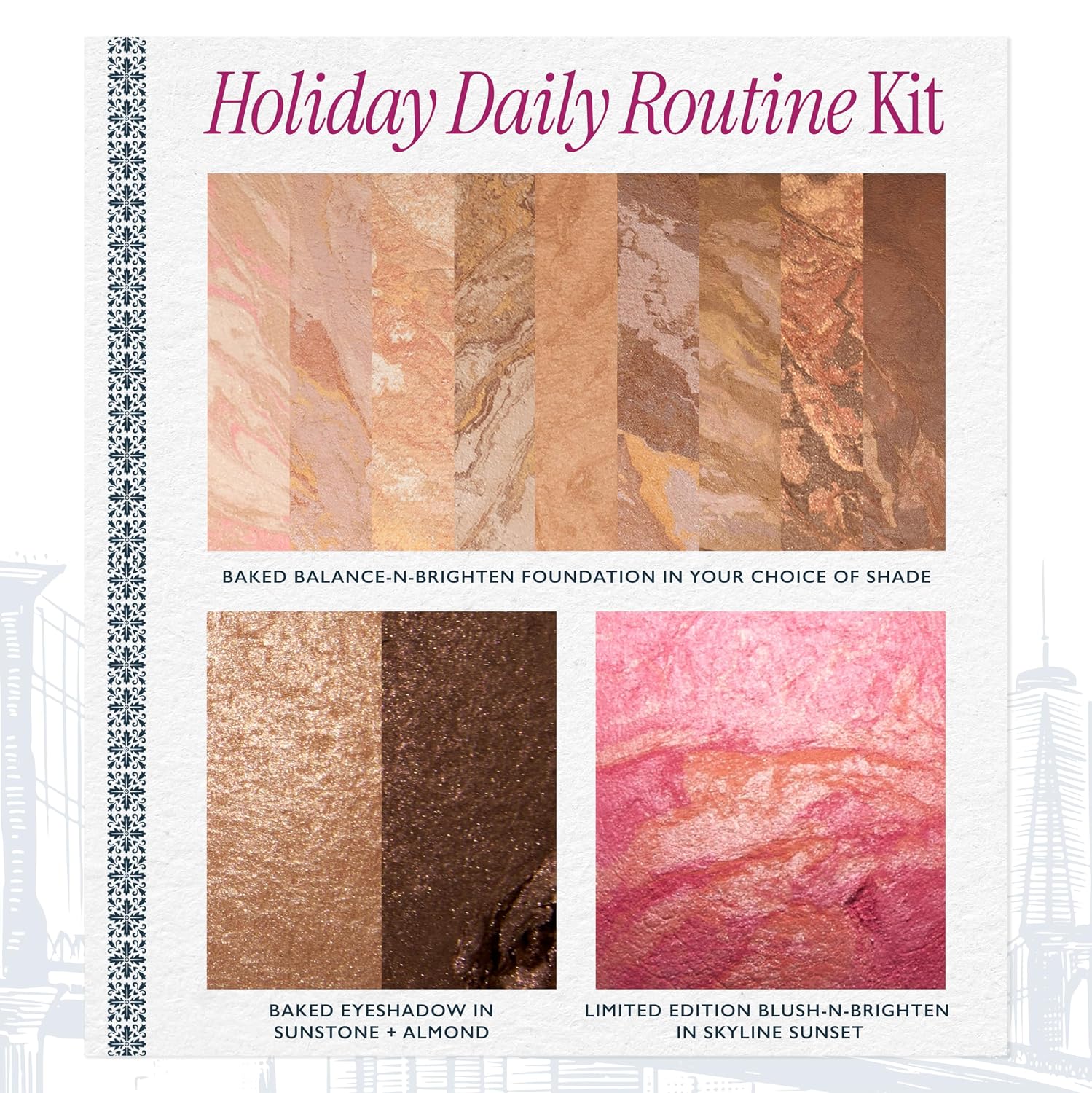 LAURA GELLER NEW YORK Daily Routine Kit | Medium | Limited Edition Makeup Set | Includes Baked Foundation for Mature Skin, Exclusive Blush, Eyeshadow, Retractable Kabuki Brush - Image 6
