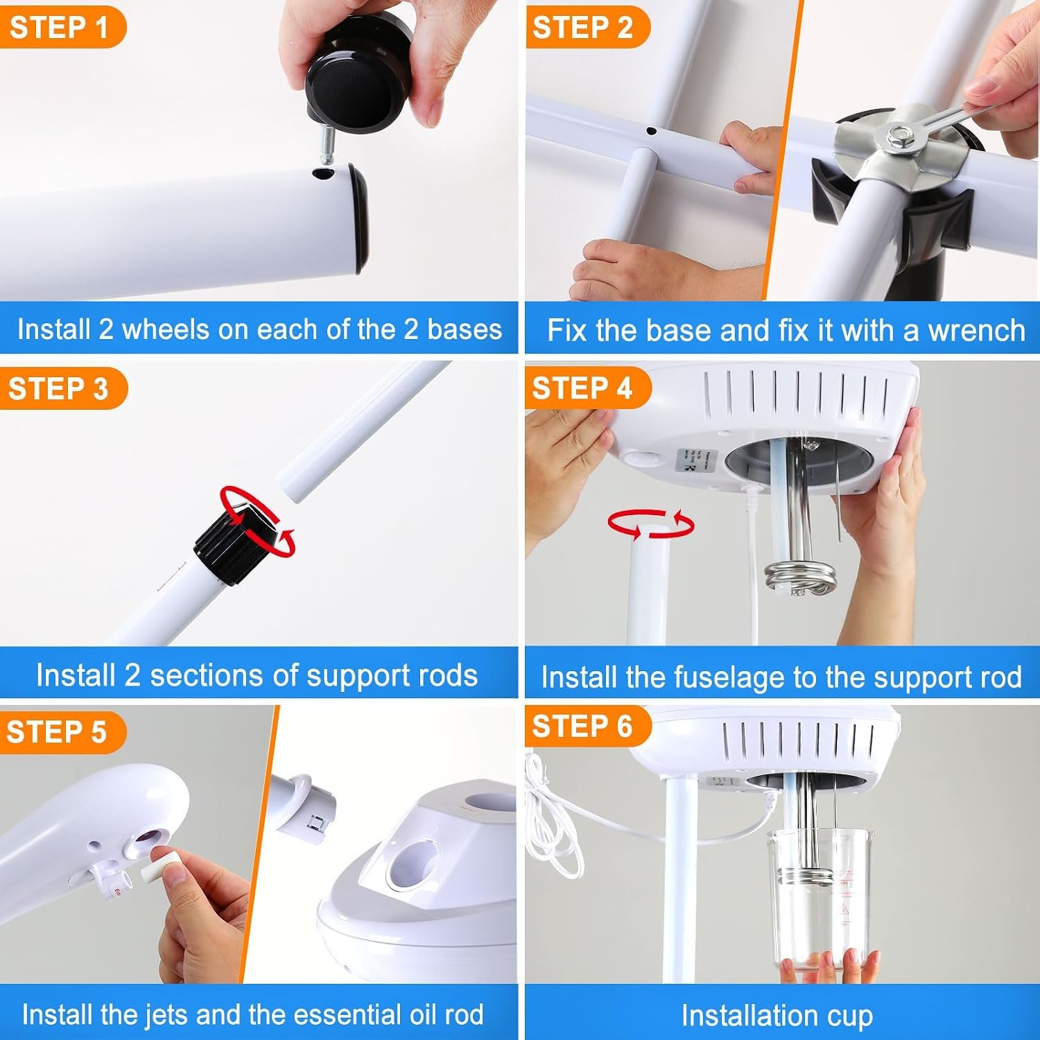 Professional Facial Steamer, Esthetician Steamer on Wheels with Hot Mist, Stand Face Steamer for Facial Deep Cleaning, Steamer for Facial for Personal Care or Spa, Moisturizing and Hydrating, White - Image 8
