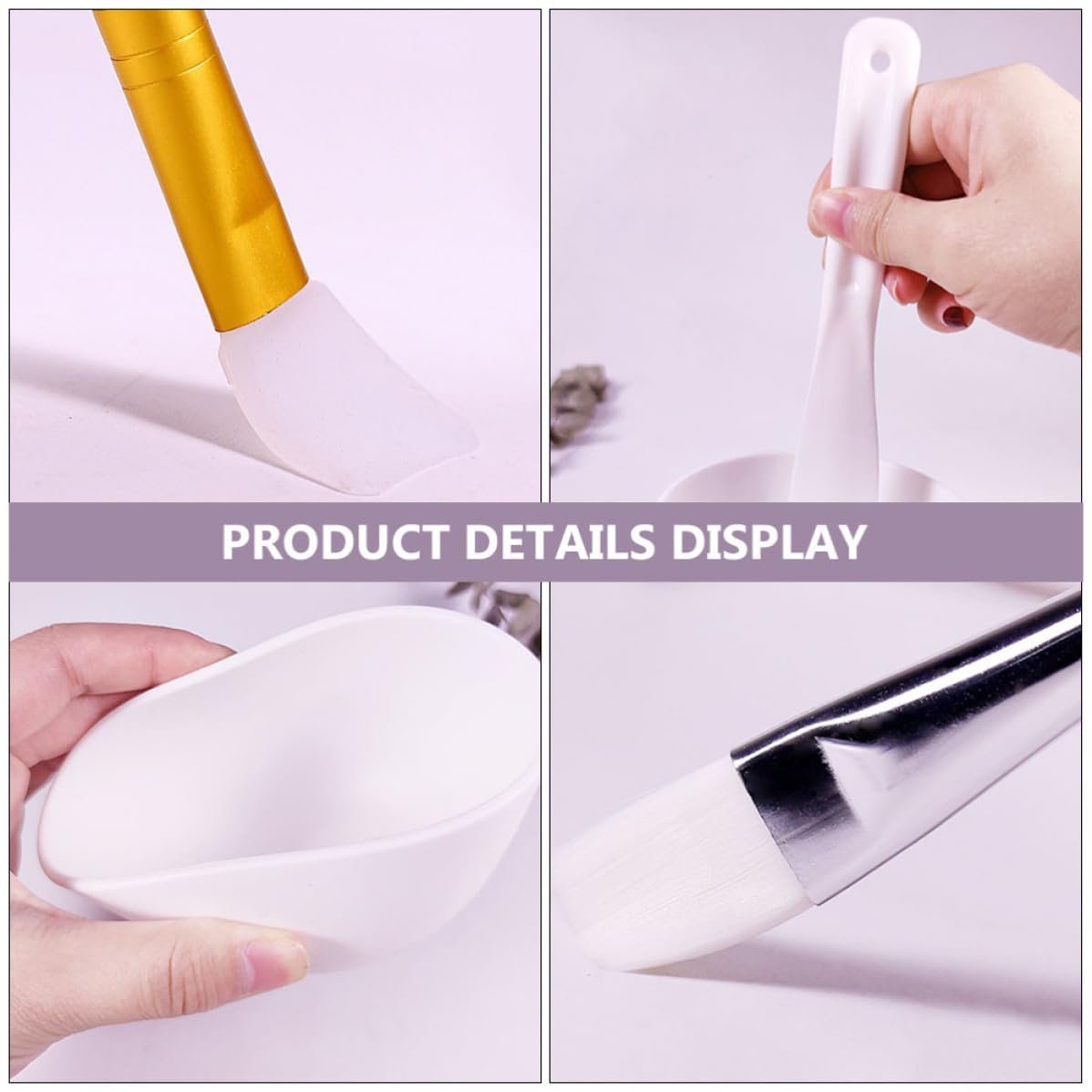 Abaodam DIY Facial Mask Mixing Bowl Set 5pcs Anti-drop Silicone Mask Bowl with Stirring Rod, Silicone Brush, Measuring Spoon and Facial Brush for Homemade Skincare and Beauty Salon Use - Image 5