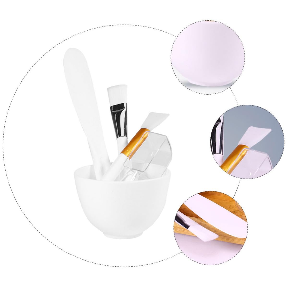 Abaodam DIY Facial Mask Mixing Bowl Set 5pcs Anti-drop Silicone Mask Bowl with Stirring Rod, Silicone Brush, Measuring Spoon and Facial Brush for Homemade Skincare and Beauty Salon Use - Image 8