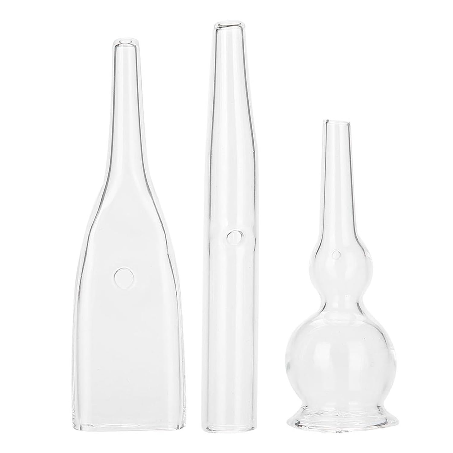 Nikou Vacuum Glass Tube, 3 Pcs Glass Pipes for Vacuum Face Cleanser Blackhead Removal Machine Accessories Deep Pore Cleaning Tools, Compatible with Most Suction Beauty Devices
