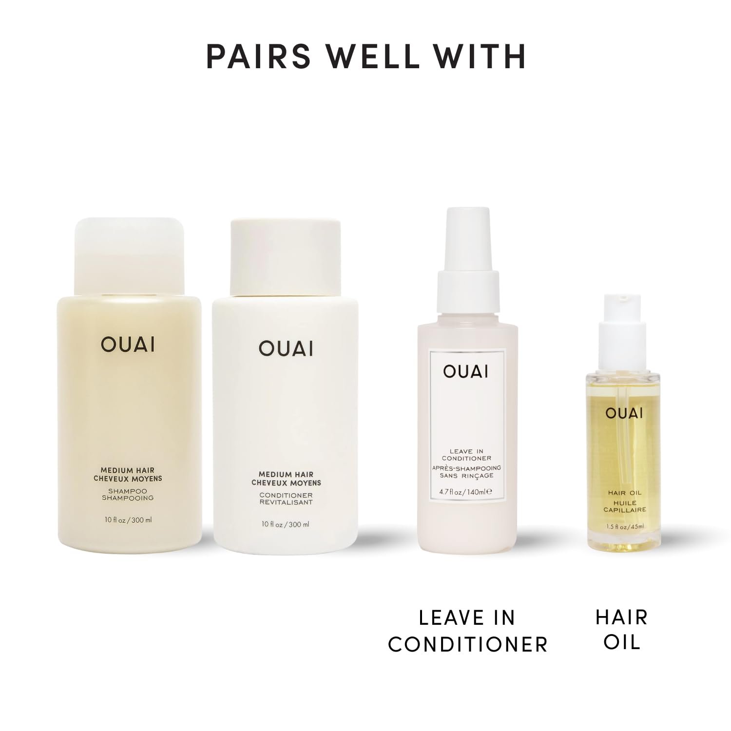 OUAI Medium Hair Shampoo and Conditioner Set - Sulfate-Free Shampoo and Conditioner for Women & Men - Made with Keratin, Shea Butter & Avocado Oil - Free of Parabens & Phthalates (10 Fl Oz) - Image 8