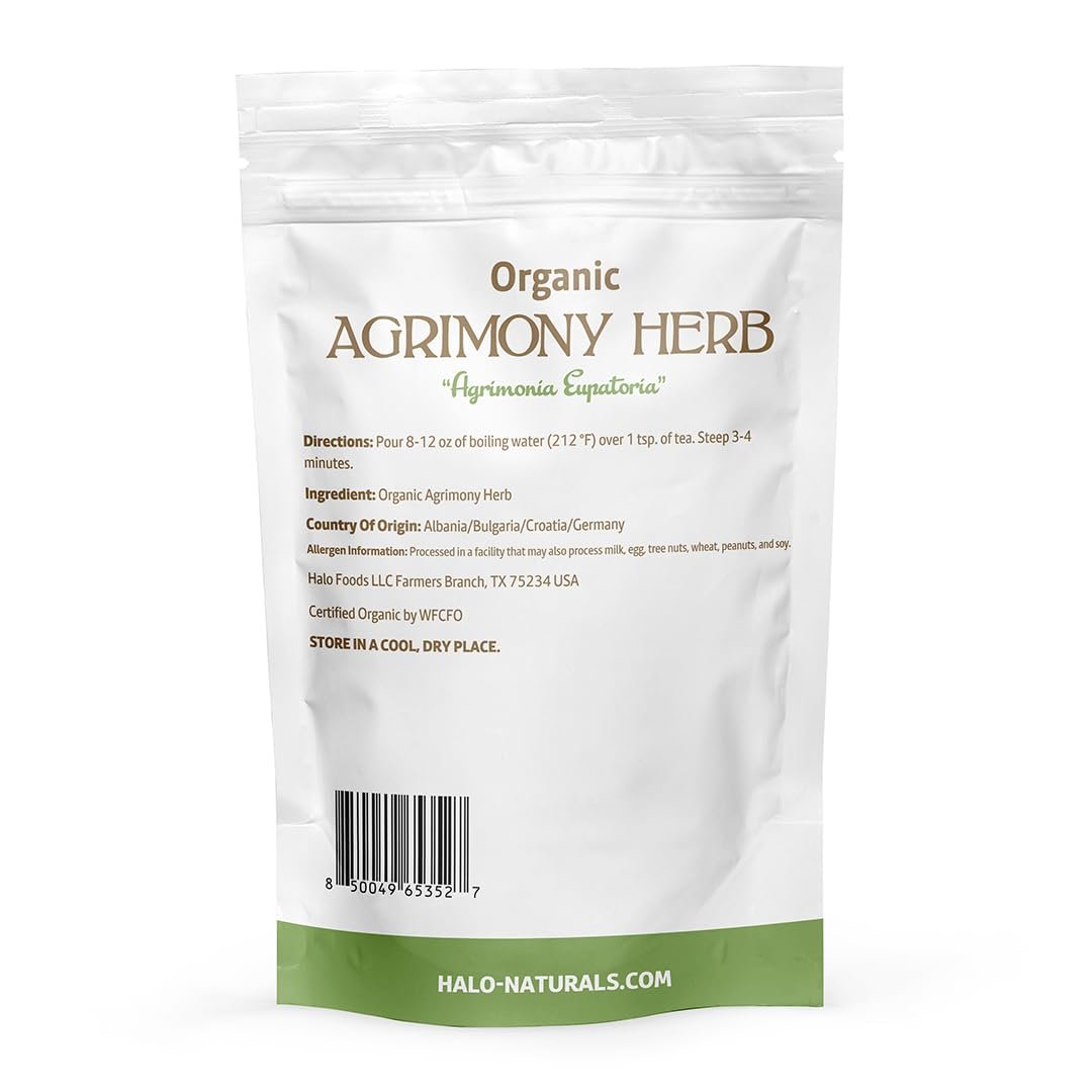 Halo Naturals Organic Agrimony Herb Cut & Sifted, 4 Ounces (Agrimonia eupatoria) USDA Certified | Resealable Pouch| Packaged in The USA - Image 3
