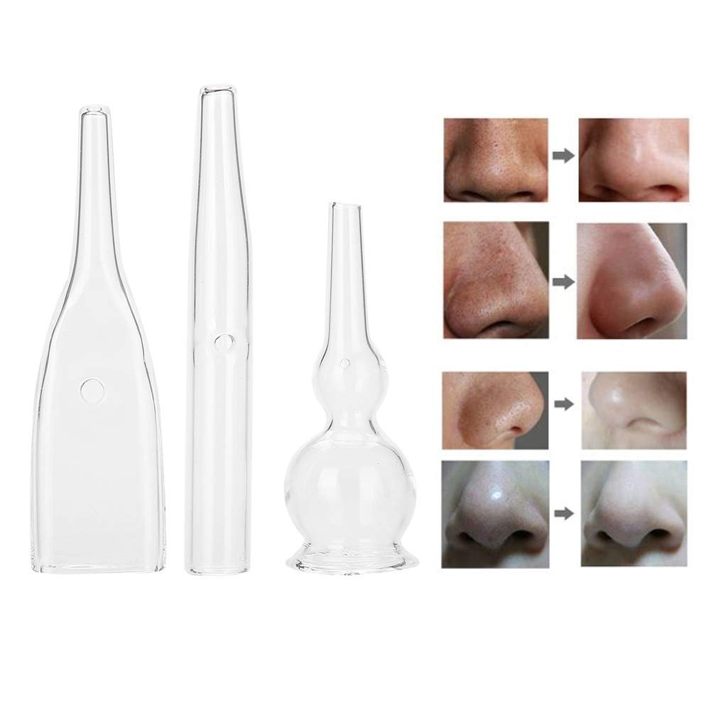 Nikou Vacuum Glass Tube, 3 Pcs Glass Pipes for Vacuum Face Cleanser Blackhead Removal Machine Accessories Deep Pore Cleaning Tools, Compatible with Most Suction Beauty Devices - Image 4