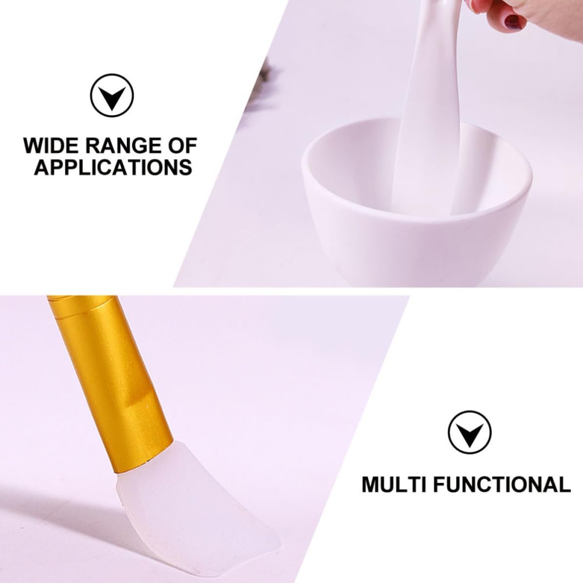 Abaodam DIY Facial Mask Mixing Bowl Set 5pcs Anti-drop Silicone Mask Bowl with Stirring Rod, Silicone Brush, Measuring Spoon and Facial Brush for Homemade Skincare and Beauty Salon Use - Image 3