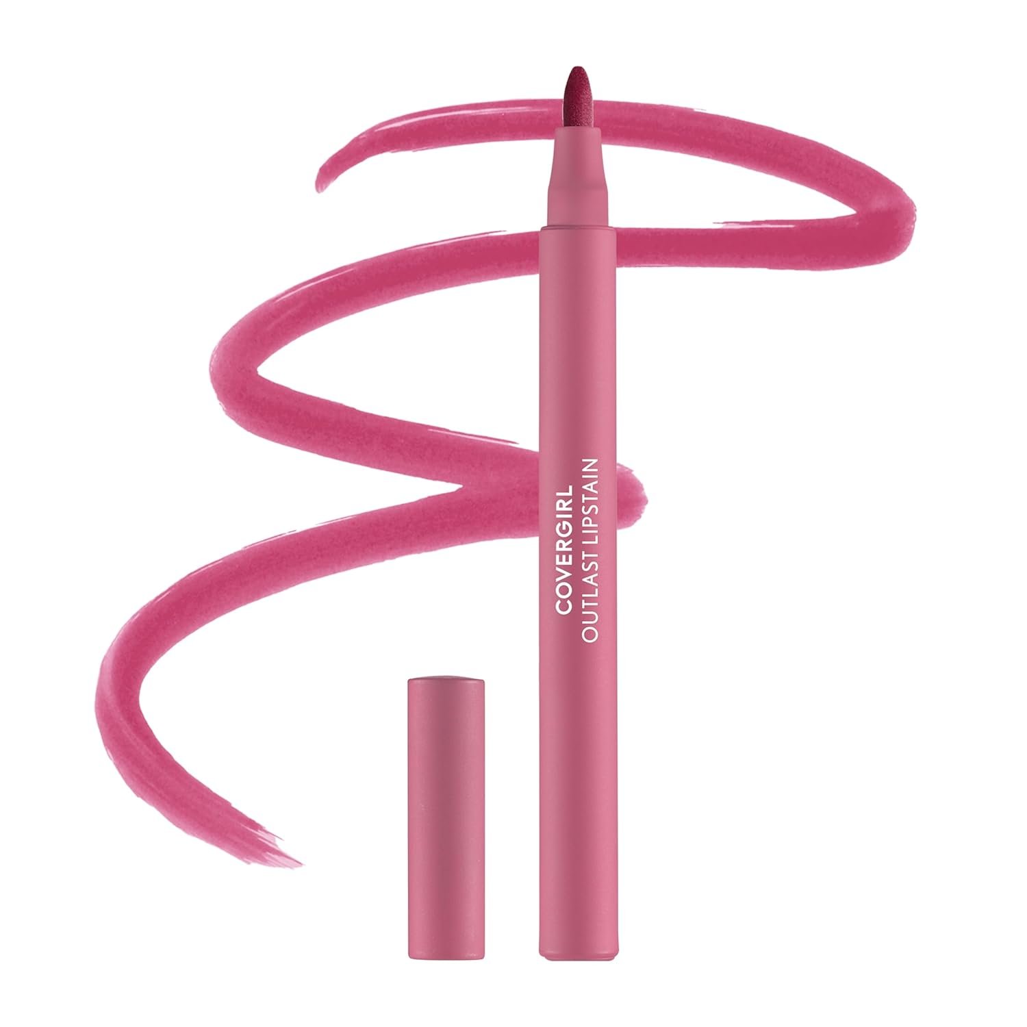 Covergirl Outlast Lipstain, 62 Blushed Mauve, Smooth Application, Precise Pen-Like Tip, Transfer-Proof, Satin Stained Finish, Vegan Formula, 0.06oz
