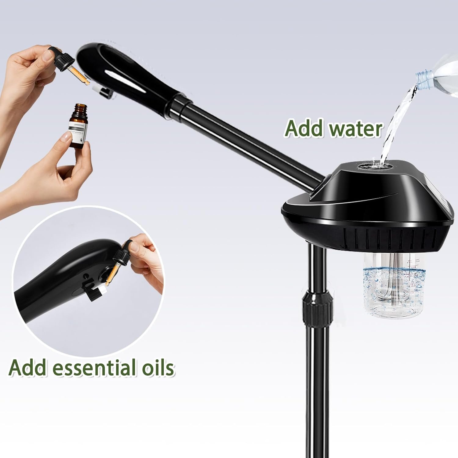 Professional Facial Steamer on Wheels,Gold Ozone Steamer for Face with 30-Minutes Timer,Spa Face Steamer for Deep Facial Cleansing (FS -001, 24-Balck) - Image 5