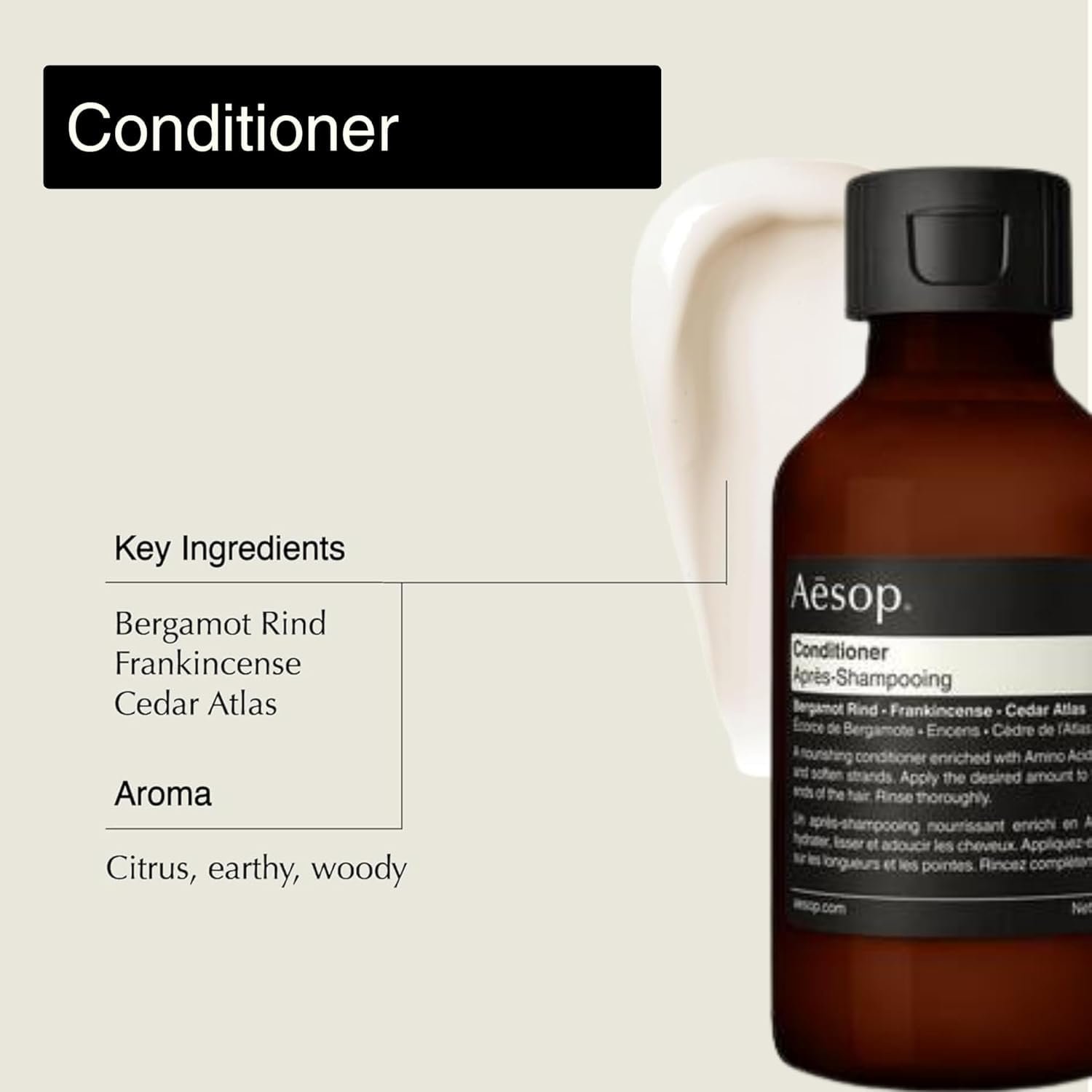 Aesop Arrival Travel Shower Set (4-Piece) Hair & Body Care Kit – Shampoo, Conditioner, Geranium Leaf Body Cleanser & Rind Concentrate Body Balm – 1.7oz/50mL Each – Gift Set with Reusable Canvas Bag - Image 5