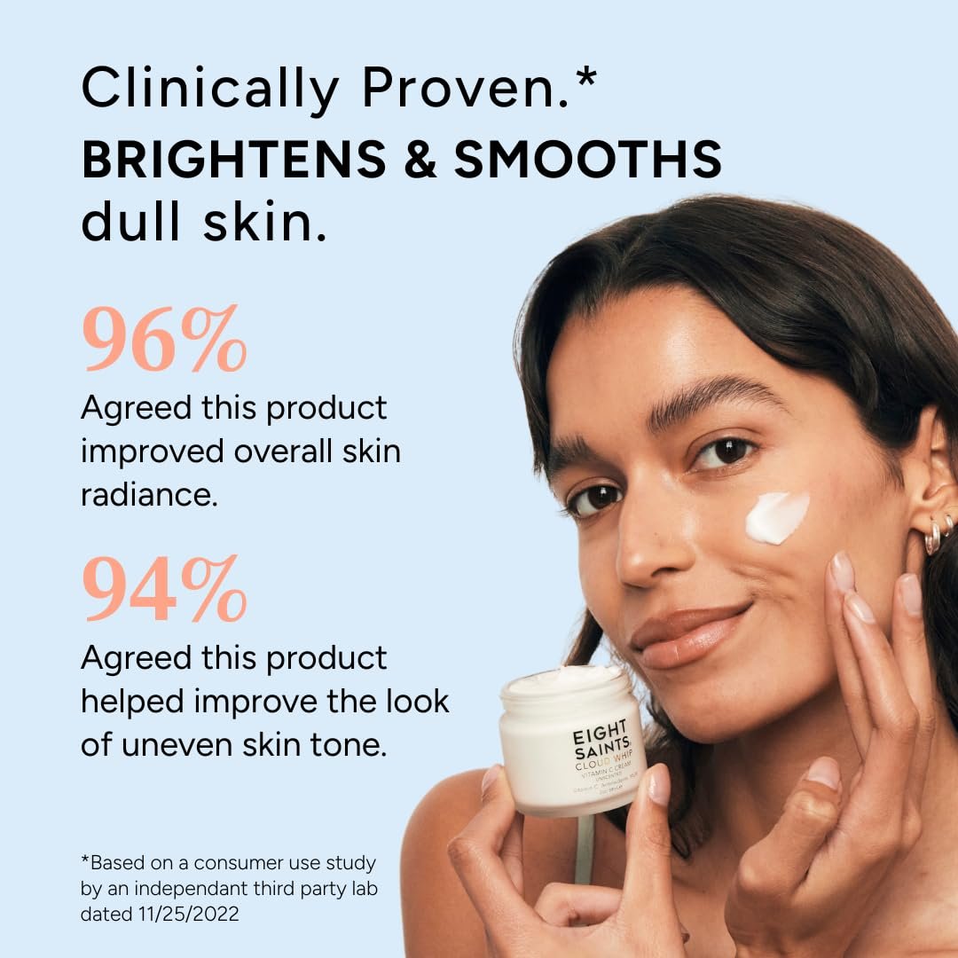 Eight Saints Skincare Cloud Whip Vitamin C Face Moisturizer, Day Cream For Women, Anti Aging Cream To Reduce Fine Lines and Wrinkles, with Vitamin B5, Cocoa Butter, and Jojoba Oil, 2 Ounces - Image 3