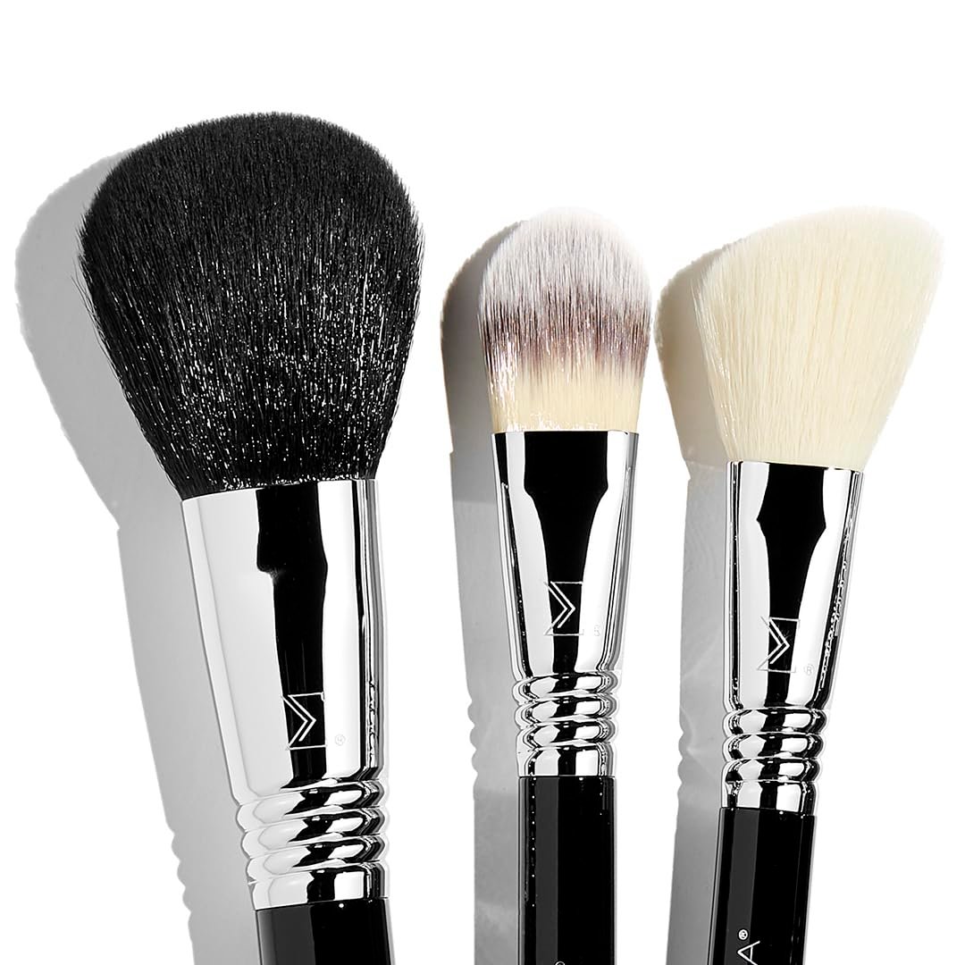 Sigma Beauty Essential Makeup Brushes Set – Professional Grade Makeup Brush Set with Premium Fibers and Sleek, Durable Handles for Face & Eyes, Includes 12 CK001 Black Makeup Brushes - Image 2