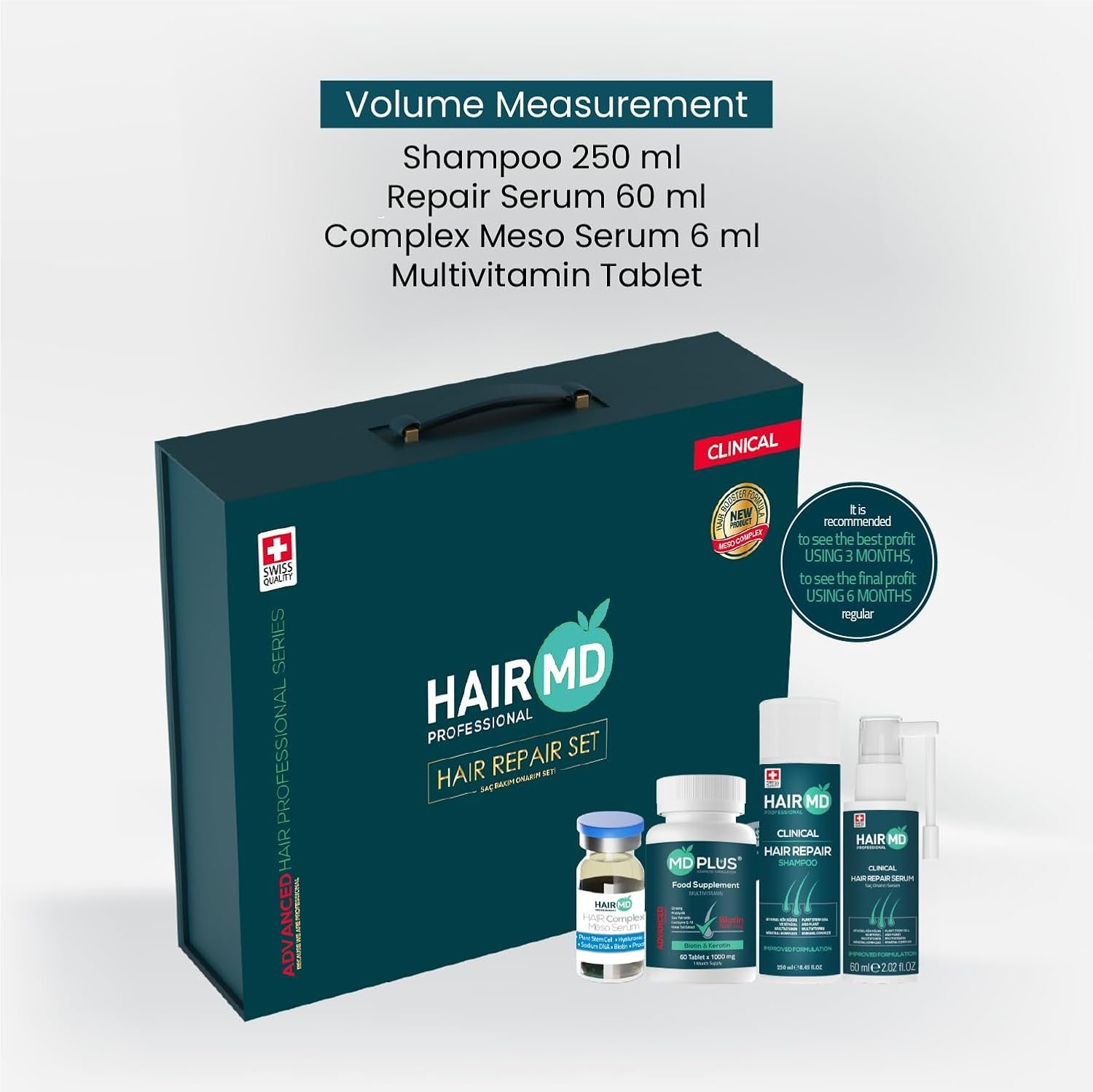 HairMD Post-Transplant Hair Care Set - 3-Month Exclusive Treatment with Shampoo, Serum, Multivitamin, Meso Formula - Advanced Products with Biotin, Keratin, Collagen - Image 8