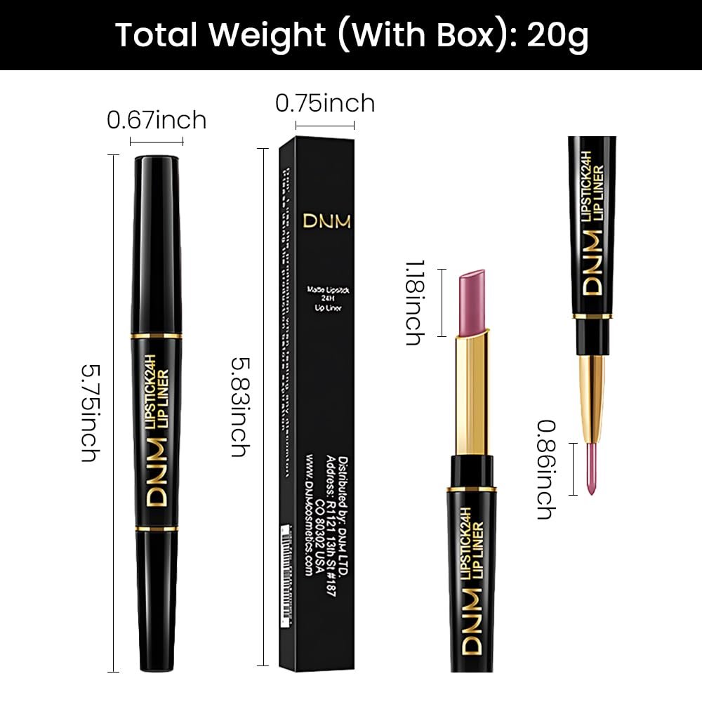 evpct 1Pcs Light Plum Rose Matte Lip Liner and Lipstick Combo Set Kit for Women, Magic Neutral Lipsticks 24 Hours Original Lipstick and Lips Liner Pencil Stain Makeup Long Lasting Waterproof, 24# - Image 6