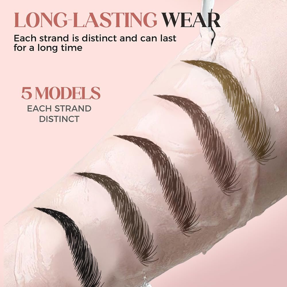 Microblading Eyebrow Pen, 2026 New Premium 4-Tip 3D Eyebrow Pencil, Waterproof Long-Lasting Fine Stroke Contouring Pen, Natural Makeup Effect for All Day (Dark Brown) - Image 2