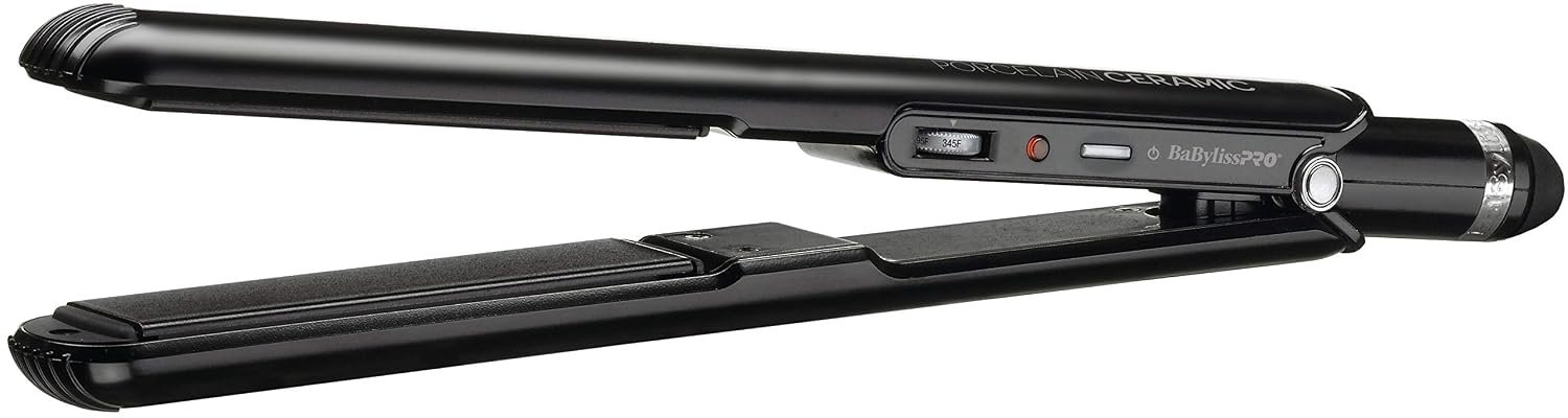 BaBylissPRO Porcelain Flat Iron Hair Straightener, Hair Straightener Iron for Professional Salon Results and All Hair Types