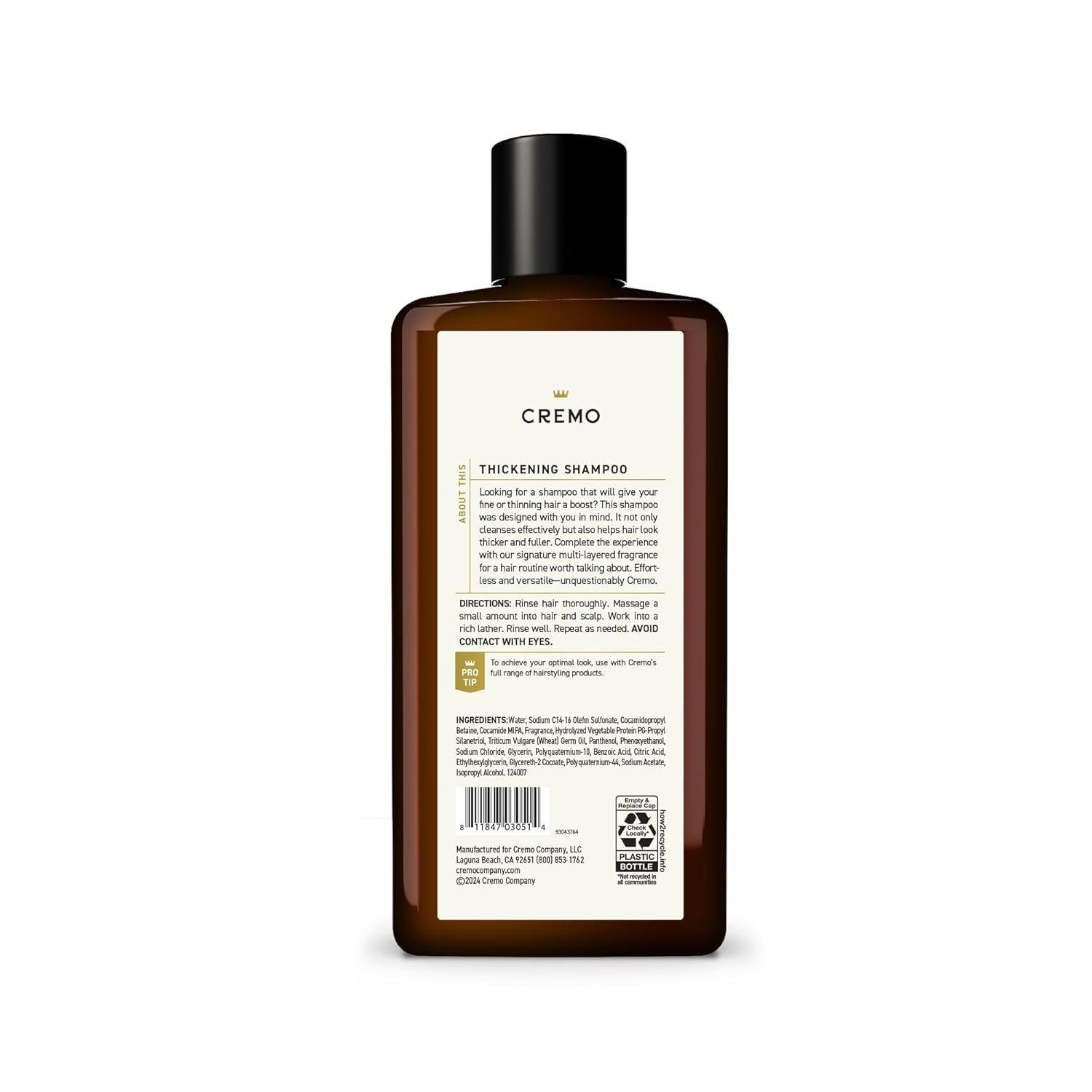 Cremo Juniper & Eucalyptus Barber Grade Thickening Shampoo, 16 Fl Oz - Image 7