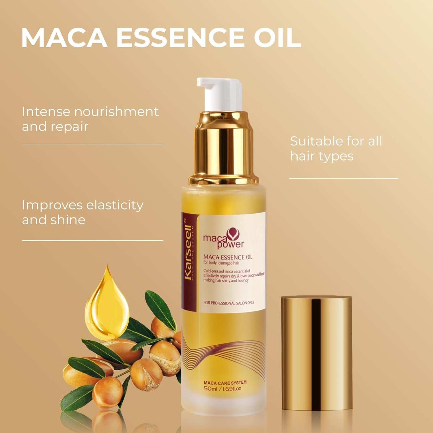 Karseell Collagen Hair Treatment Set, Deep Repair Collagen Hair Mask Shampoo and Argan Oil for Dry Damaged Hair of All Types - 2 x 16.9floz + 1.69floz - Image 8