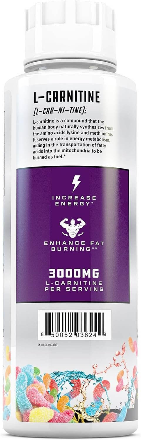 Cutler Nutrition Liquid L-Carnitine Fat Burner Supplement with Acetyl L-Carnitine & L-Carnitine Tartrate - Fat Burner Formula for Optimal Absorption, Energy & Muscle Support | Sour Gummy Flavor - Image 3