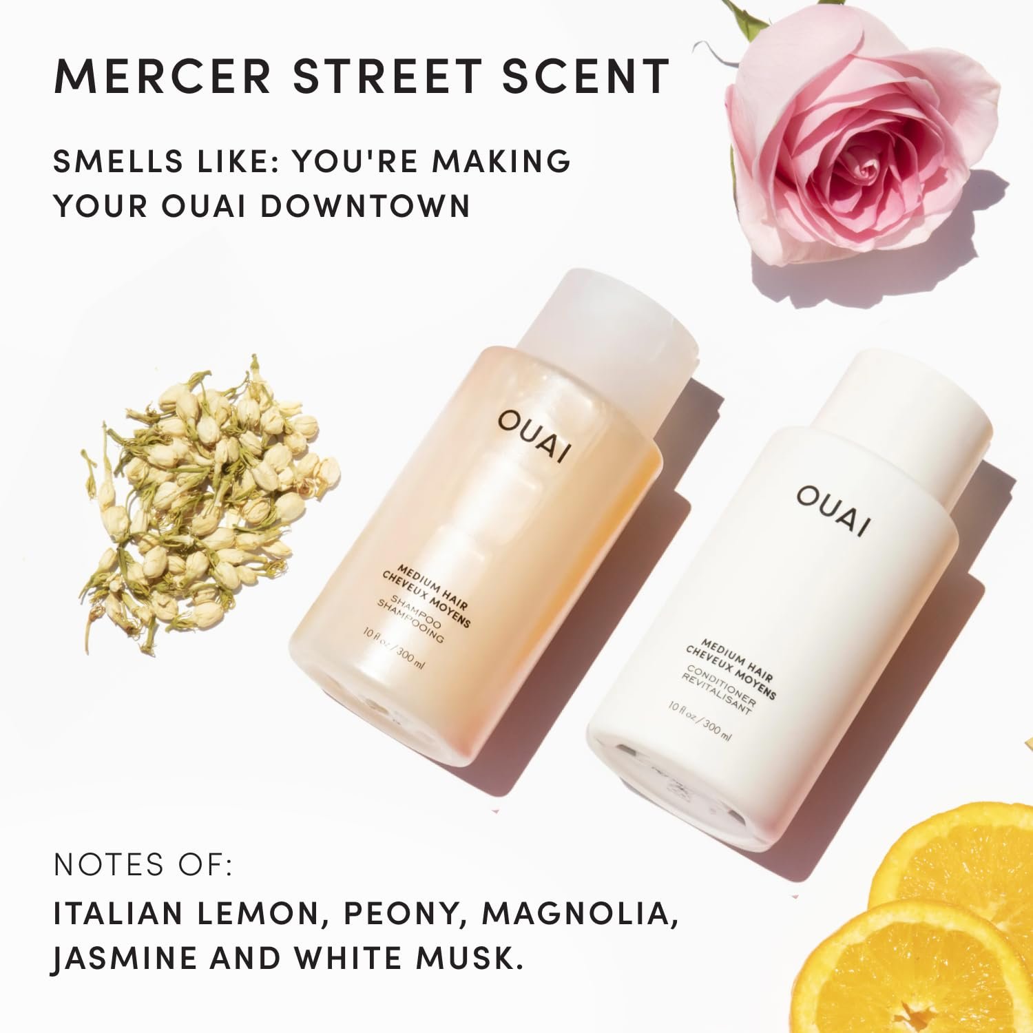 OUAI Medium Hair Shampoo and Conditioner Set - Sulfate-Free Shampoo and Conditioner for Women & Men - Made with Keratin, Shea Butter & Avocado Oil - Free of Parabens & Phthalates (10 Fl Oz) - Image 6