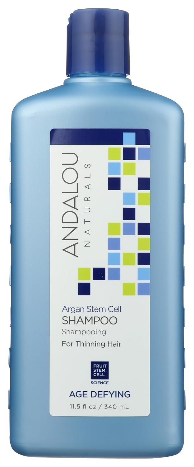 Andalou Naturals Argan Stem Cell Age Defying Shampoo, Strengthening Hair Care for Thinning, Dull or Weak Hair, Helps Revitalize & Strengthen for Fuller, Healthier-Looking Hair, 11.5 Ounce