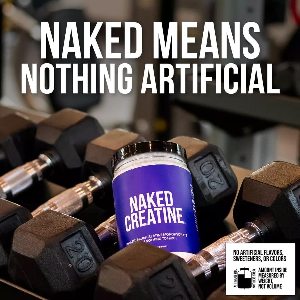 NAKED Pure Micronized Creatine Monohydrate Powder - NSF Certified, Unflavored, 500g, 1.1lb Bulk - Vegan, Non-GMO, Gluten-Free, Soy-Free, No Fillers, Supports Muscle Growth & Strength - 100 Servings - Image 6