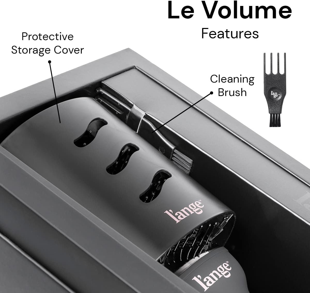 L'ANGE HAIR Le Volume 2-in-1 Titanium Blow Dryer Brush | Frizz Control Blowout Hair Dryer Brush For Drying And Straightening | Volumizing Hot Air Styler For All Hairstyles | Oval Barrel | Black - 60mm - Image 6
