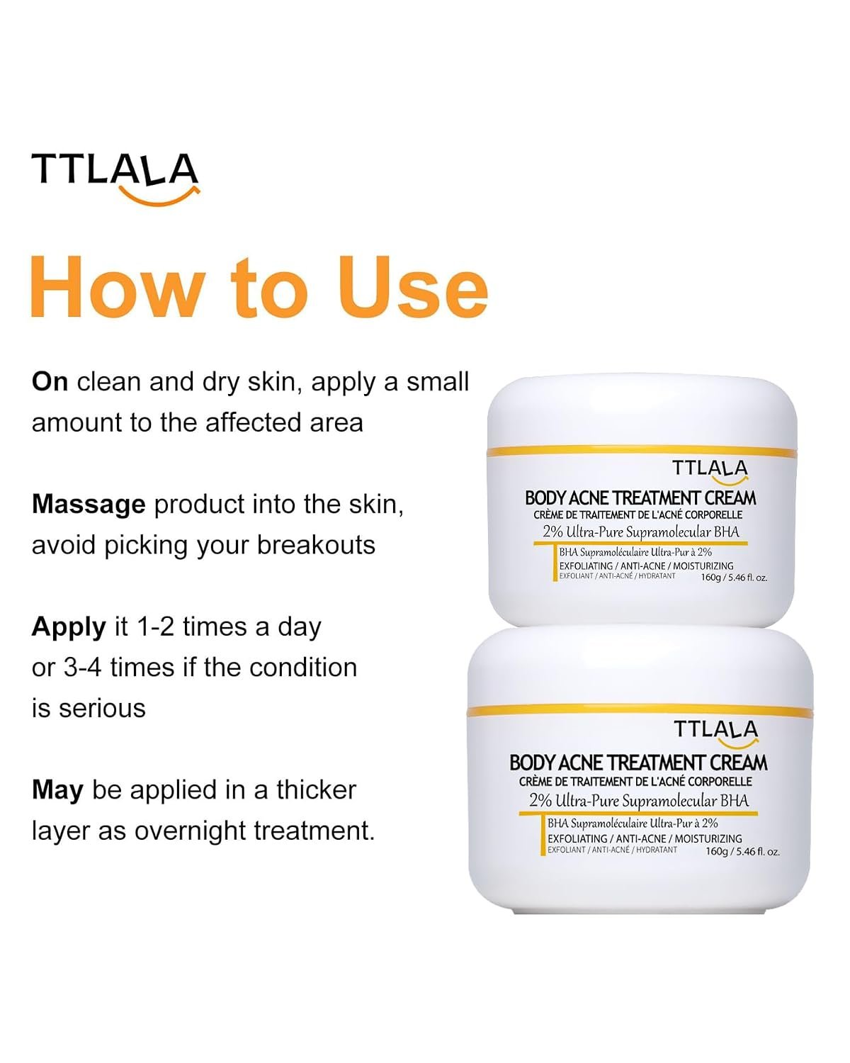 Butt Acne Clearing Treatment, Moisturizer Cream with 2% Salicylic Acid, Tea Tree Oil & Witch Hazel, Body Back Acne Treatment, Cystic Acne Treatment for Skin Delicate and Smooth 2.82oz - Image 7