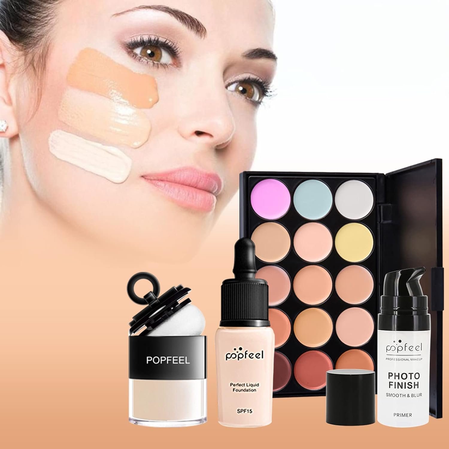 PhantomSky All in One Makeup Set Holiday Box, Essential Starter Bundle Include Eyeshadow Concealer Lipstick Lip Gloss Eyeliner Eyebrow Pencil Lip Balm Face Powder, Full Makeup Kit for Women Girls - Image 2
