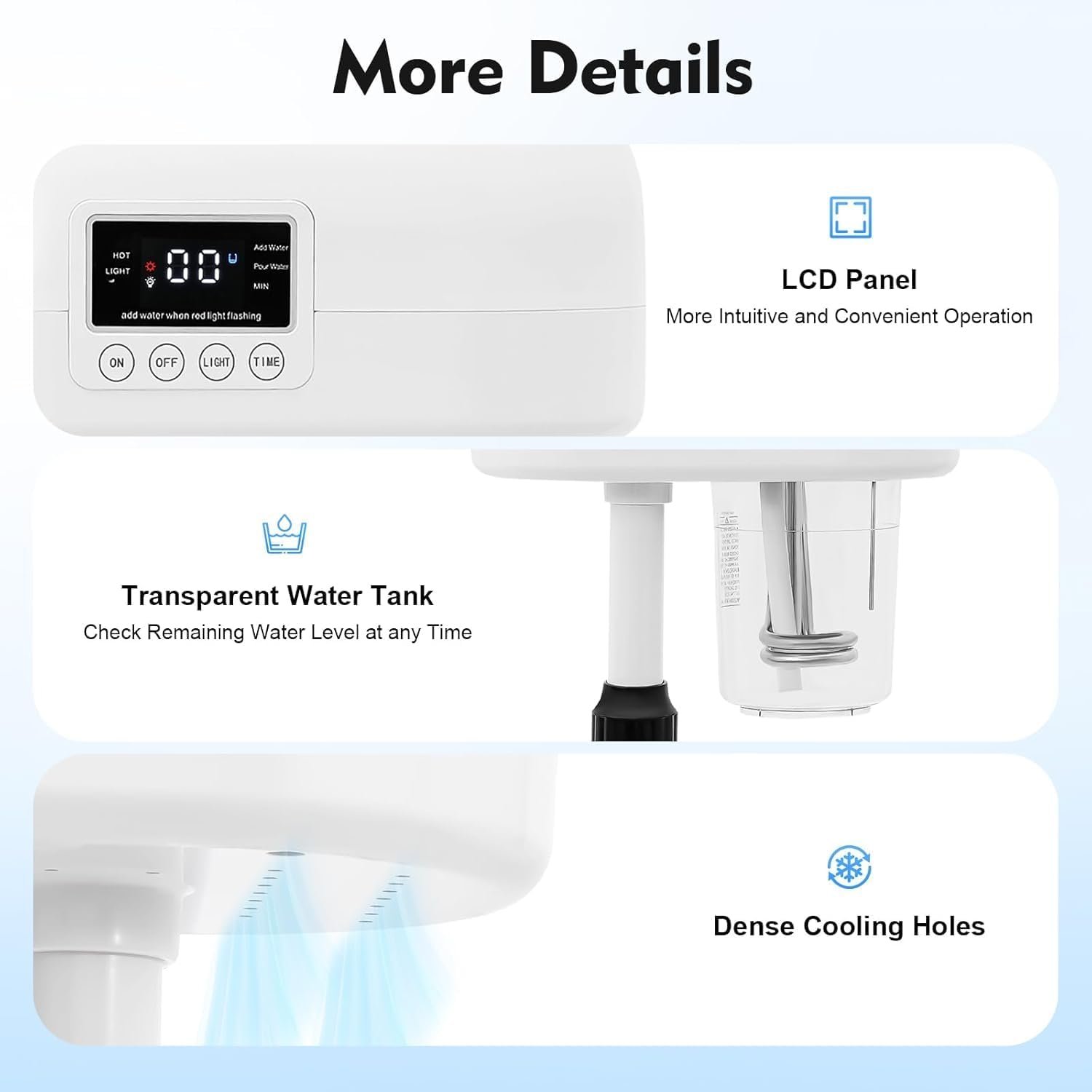 Professional Facial Steamer, Hot Mist Spray & Ozone, LCD Touch Screen & Timer Function, 600CC Large Capcity Water Jag, SPA at Home, White - Image 3