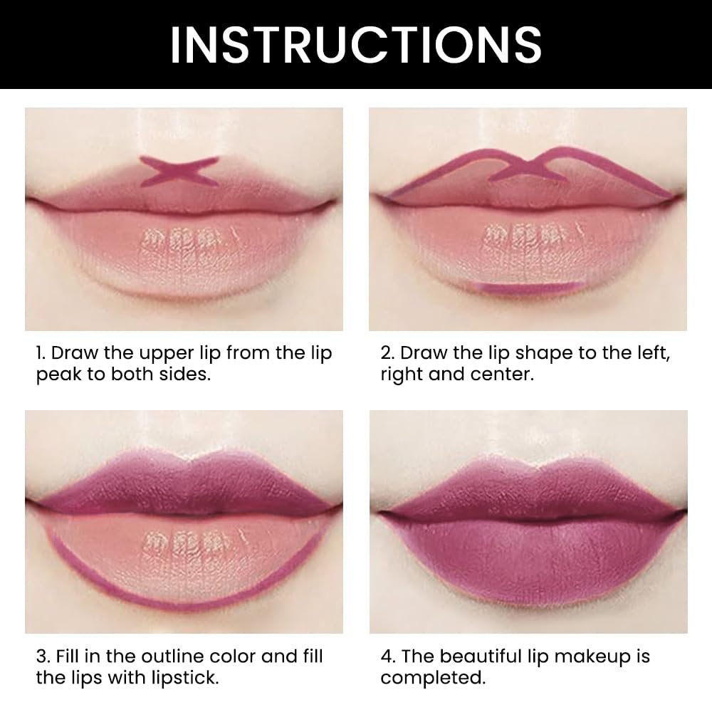 evpct 1Pcs Light Plum Rose Matte Lip Liner and Lipstick Combo Set Kit for Women, Magic Neutral Lipsticks 24 Hours Original Lipstick and Lips Liner Pencil Stain Makeup Long Lasting Waterproof, 24# - Image 4