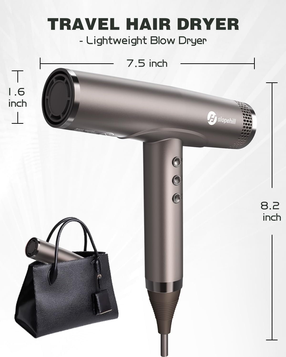 slopehill Professional Ionic Hair Dryer, High-Speed Salon Blow Dryer, Lightweight Compact Hairdryer for Travel, Low Noise Quiet for Home - Image 6