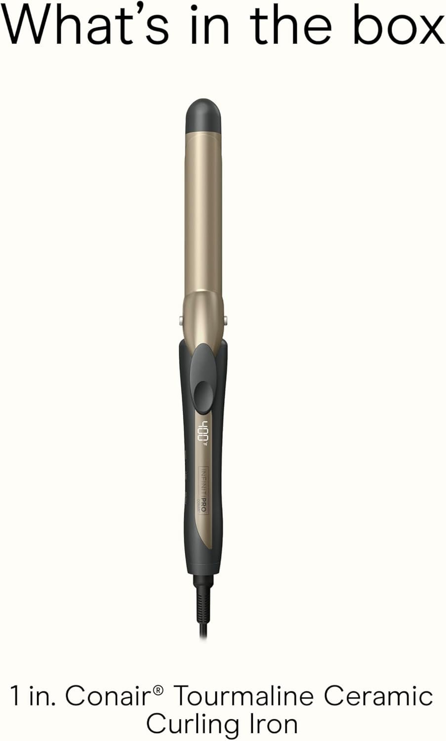 INFINITI PRO CONAIR Tourmaline Ceramic 1-Inch Curling Iron, Clamp Curling Iron, 1-Inch Barrel Produces Classic Curls, Hair Curler for Use on Short, Medium, and Long Hair, Champagne/Gray - Image 8